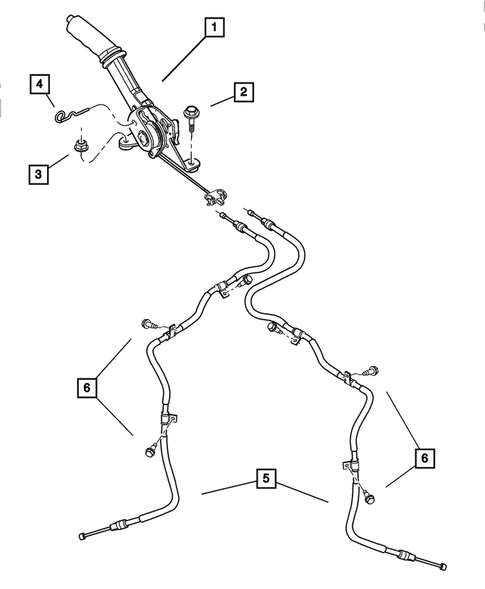 Parking Brake Lever and Cables for 2003 Dodge Viper #0