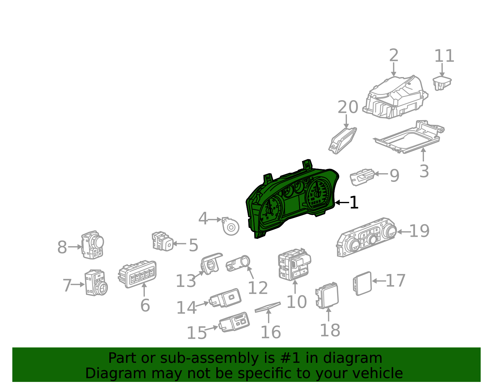 2020-2022 Chevrolet Instrument Cluster 85138483 GM | GMPartsDirect.com