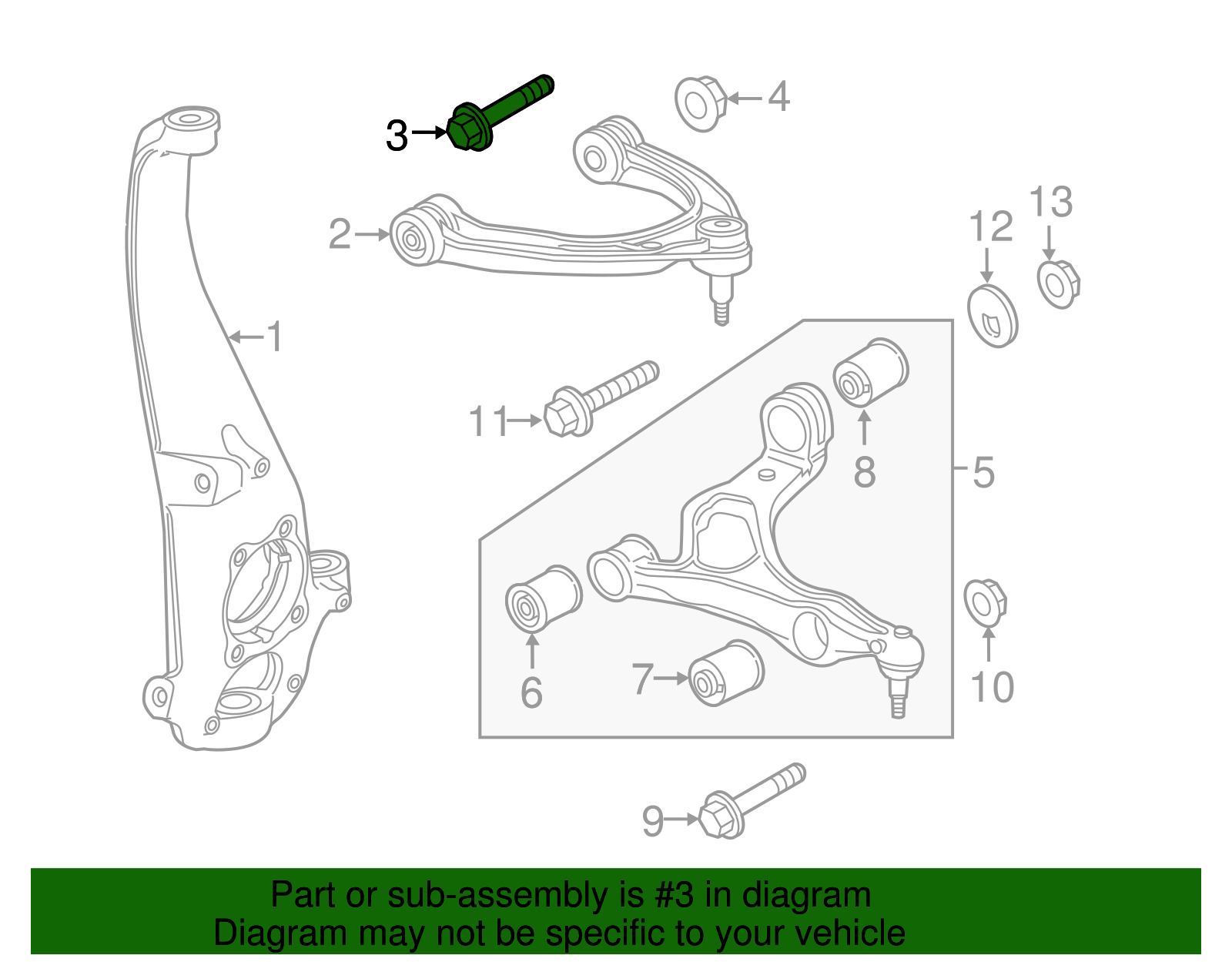 Upper Control Arm Mount Bolt - Porsche (N-105-607-02)