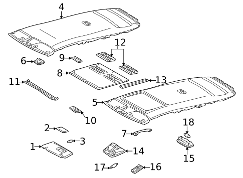 Interior Trim - Roof for 2000 Mercedes-Benz E320 #0