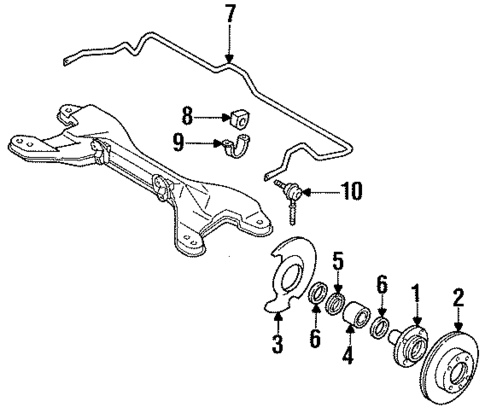 Stabilizer Bar & Components for 1991 Nissan NX #1