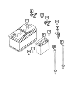 BA48A650AB - Electrical: Storage Battery for Chrysler: Pacifica, Voyager | Dodge: Durango | Jeep: Compass, Gladiator, Grand Cherokee, Grand Cherokee L, Grand Cherokee WK, Wrangler | Ram: 1500 Image