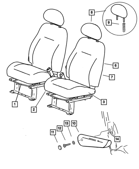 Front Seats and Attaching Parts for 2002 Chrysler PT Cruiser #0