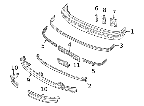 Bumper & Components - Front for 1997 Ford F-250 HD #0