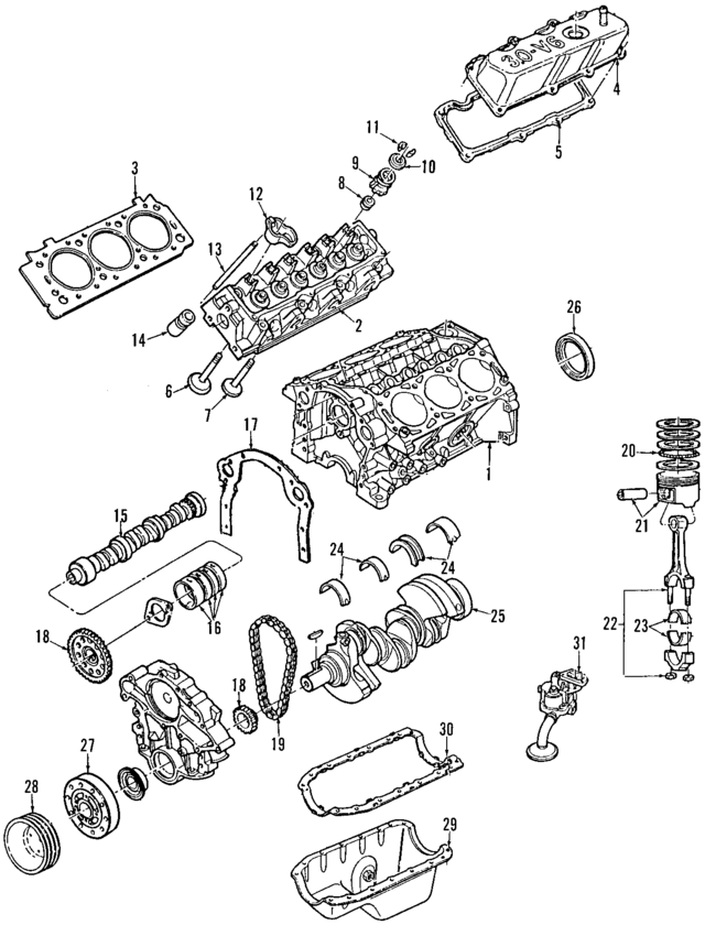 6F1Z6010AA - Engine: Cylinder Block for Ford: Ranger, Taurus | Mercury: Sable Image
