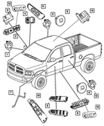 UY141L5AA - Electrical: Door Trim Panel Bezel for Dodge: Ram 1500, Ram 2500, Ram 3500 Image