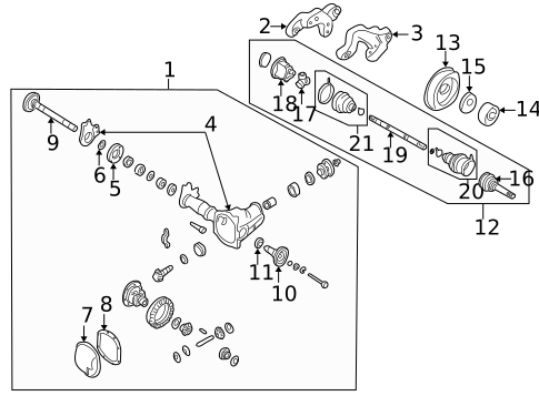 Carrier & Front Axles for 1999 INFINITI QX4 #0