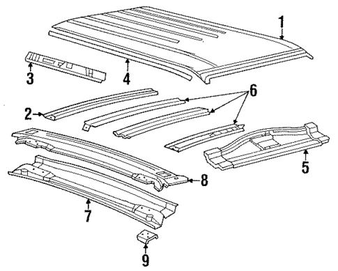 Roof & Components for 1989 Dodge Grand Caravan #0