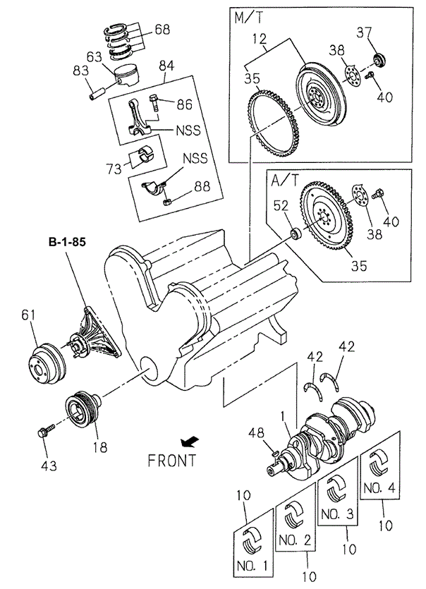 Crankshaft - Piston  - Flywheel for 2002 Honda Passport #0