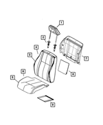 1MZ09DK2AC - Interior Trim: Headrest Sleeve, Locking for Chrysler: Town &amp; Country | Dodge: Grand Caravan, Journey | Jeep: Compass, Liberty, Patriot Image