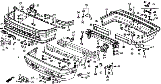 Bumper for 1988 Honda Prelude #0