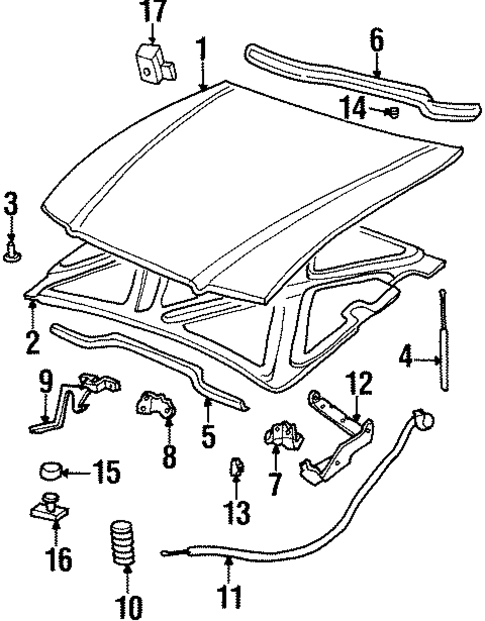 Hood & Components for 1997 Buick LeSabre #0