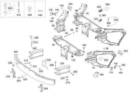 Front Stiffening and Radiator Support for 2017 Mercedes-Benz Maybach S550 #0