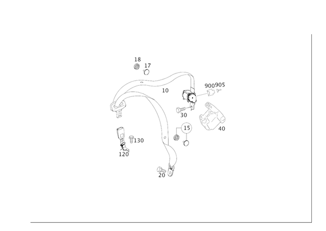 1648602385 - Rear Seat Bench: Seat Belt for Mercedes-Benz: ML320, ML350, ML450, ML500, ML550, ML63 AMG Image image