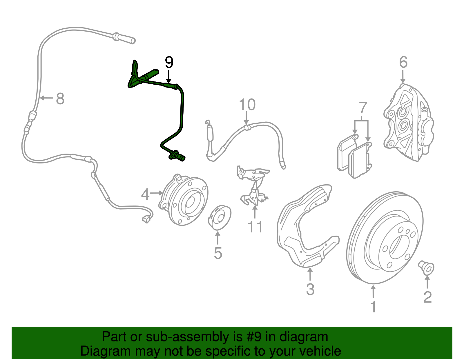 34526884422 - 2012-2021 BMW ABS Sensor (34-52-6-884-422