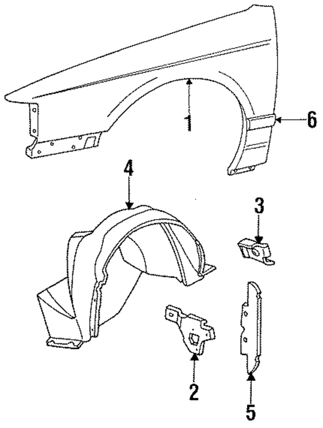 F2SZ16005A - Body: Fender for Ford: Thunderbird | Mercury: Cougar Image