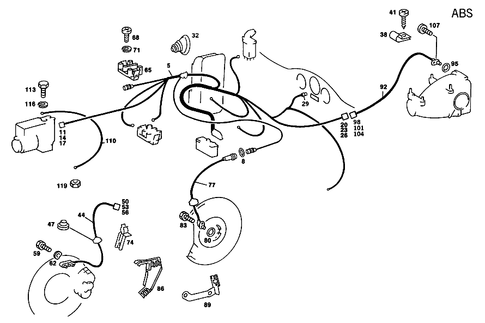 Brake Lining Wear Indicator and Antilock Braking System for 1989 Mercedes-Benz 560SL #0