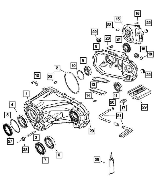 « 5161965AB – Transfer Case Model 245 [DHX] : Arrière De Boîte De Transfert Carter pour Mopar Image »