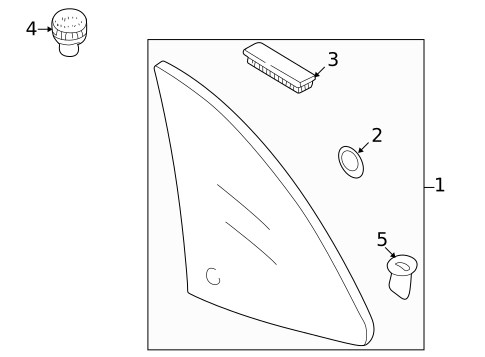 Glass & Hardware for 2003 Mazda Protege5 #0