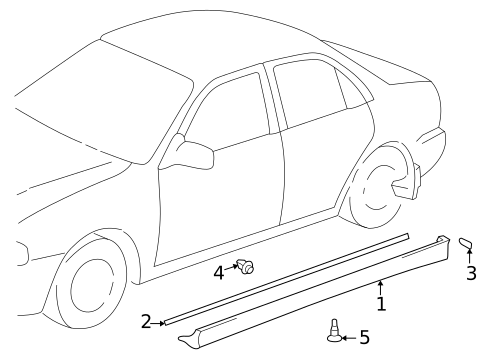 Exterior Trim - Pillars for 1998 Toyota Corolla #0