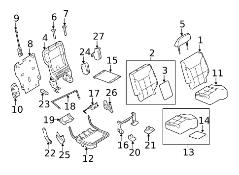 Rear Seat Components for 2009 Lincoln MKX #1