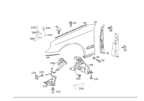 Front Fender for 2005 Mercedes-Benz C55 AMG #0