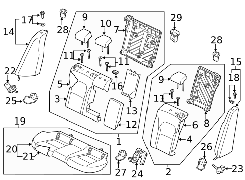 Rear Seat Components for 2020 Kia Stinger #0