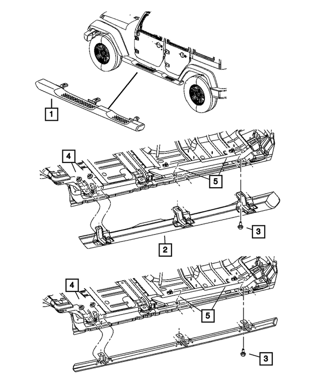 55397069AI - Exterior Ornamentation: Body Side Sill, Left for Mopar Image