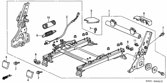 Middle Seat Components (R.) ('02-'03) for 2002 Acura MDX #0