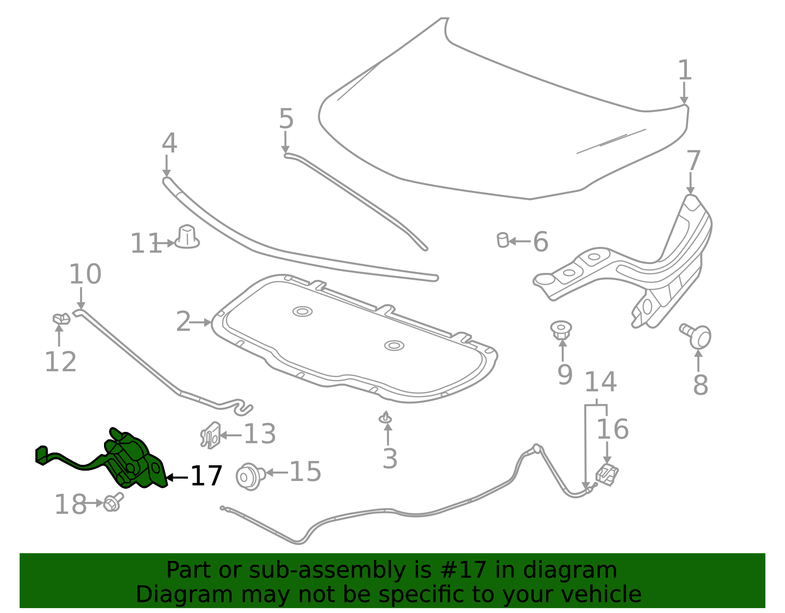 2020-2026 Buick Encore GX Hood Primary and Secondary Latch