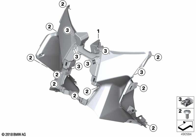 46638566808 - Frame and Mounting Parts: Leg Shield Bottom -  for BMW-Motorrad Image image