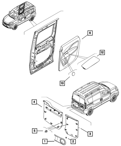 Door Trim Panels-Front and Rear for 2016 Ram ProMaster City #0