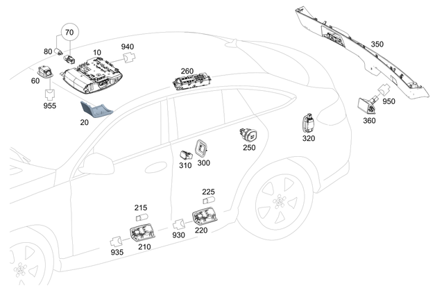 28202101 - Electrical System: Interior Lamp for Mercedes-Benz Image image
