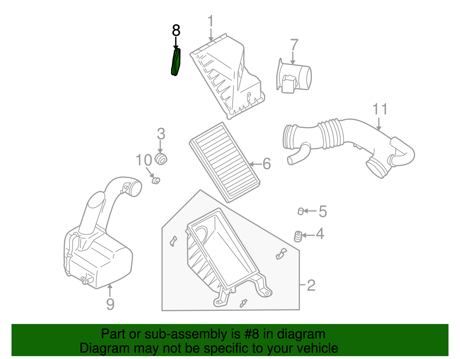 46033AC000 - 1995-2007 Subaru - Air Inlet Case Guide | Subaru Parts HQ