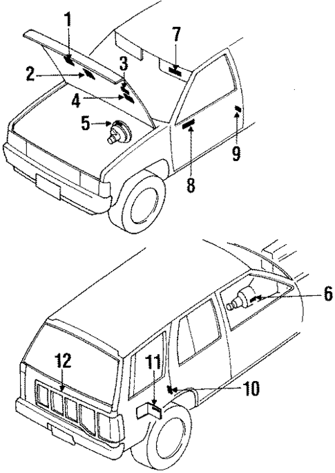 Labels for 1993 Nissan Pathfinder #0