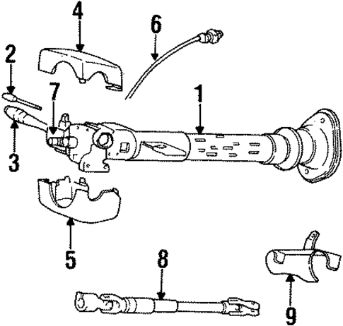 Shroud, Switches & Levers for 1997 Jeep Grand Cherokee #0