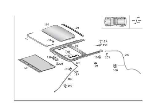 Tilting/Sliding Roof Frame for 2016 Mercedes-Benz GL350 #0
