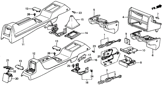 Console for 1990 Honda Civic #0
