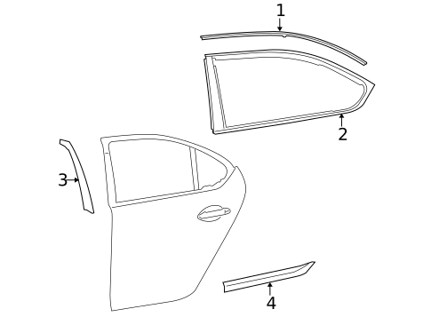 Exterior Trim - Rear Door for 2012 Lexus LS460 #0