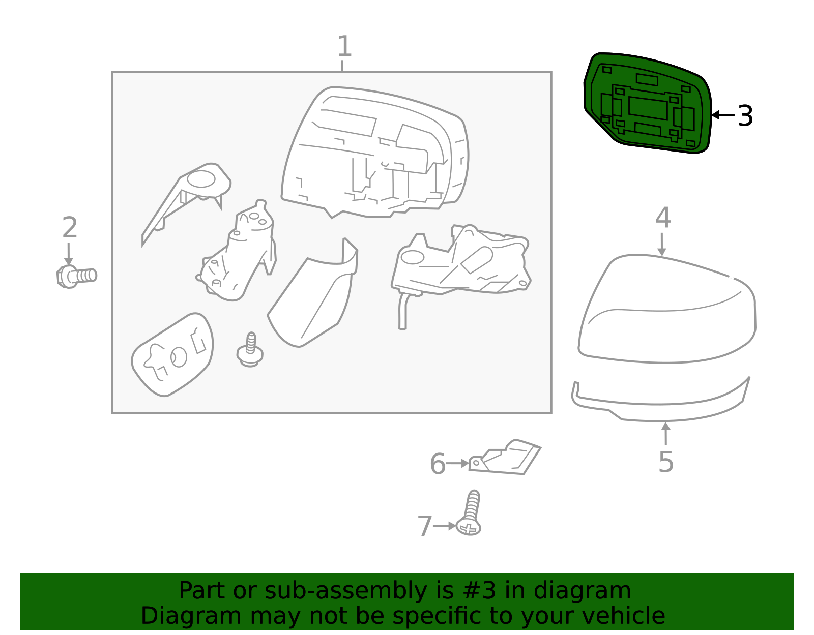 2015-2021 Subaru Mirror Glass 91039VA120 | Subaru Online Parts