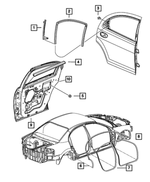 4814628AF - Doors and Related Parts: Rear Door Glass Channel, Right for Mopar Image