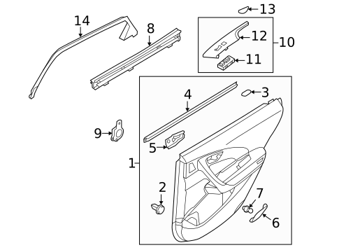 Rear Door for 2013 Hyundai Azera #2