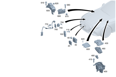 Control Units/Fuse Boxes/Relays in Engine Compartment for 2024 Mercedes-Benz E350 #0