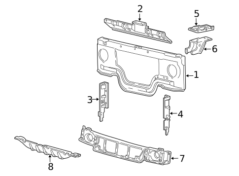Radiator Support for 1997 Ford E-250 Econoline #0