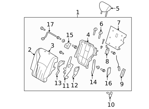 Rear Seat Components for 2009 INFINITI EX35 #1