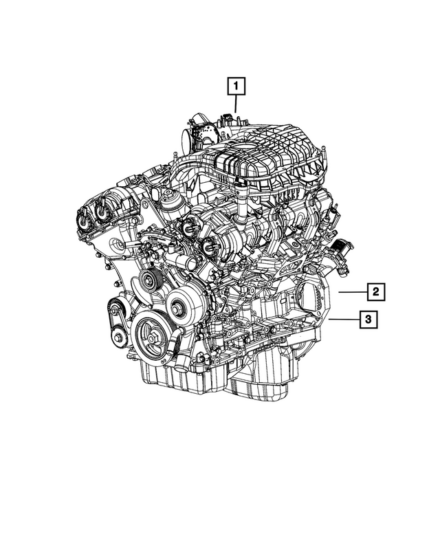 68423711AA - 3.6L Gas w/BSG; Engine: Long Block Engine for Mopar Image