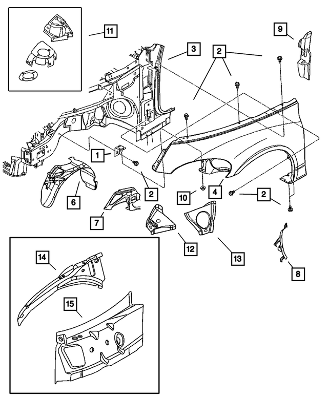 5015485AE - : Front Fender, Left for Mopar Image