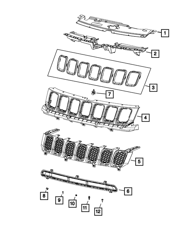 68607802AA - Exterior Ornamentation: Radiator Grille Trim Ring Kit for Mopar Image image