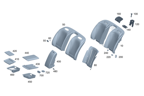 Rear Backrest for 1991 Mercedes-Benz 350SD #0