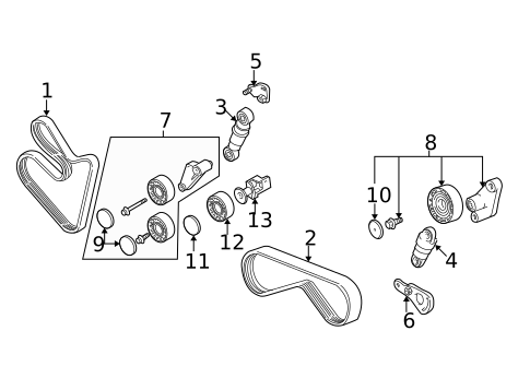 Belts & Pulleys for 2000 BMW X5 #0
